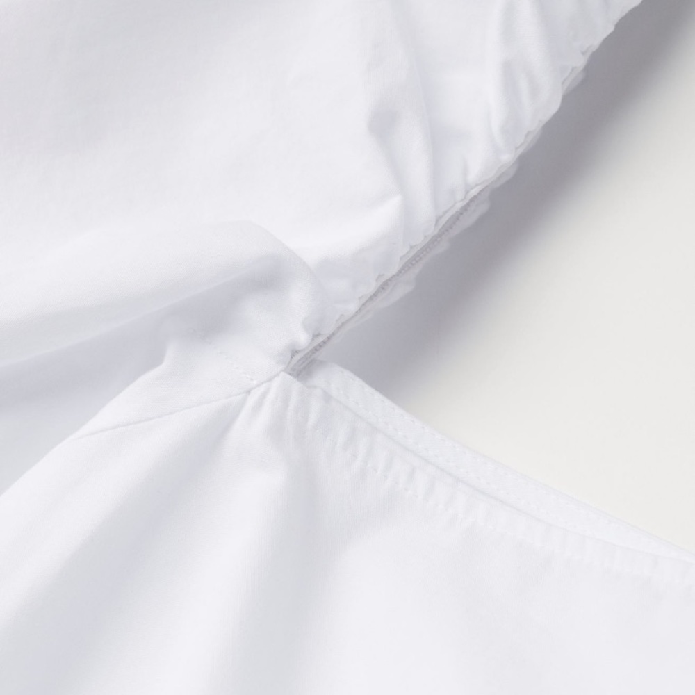 ❌SOLD❌ Puff-sleeved White Cotton A-line Dress - Picture 5 of 7